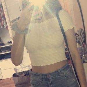 White off the shoulder crop top